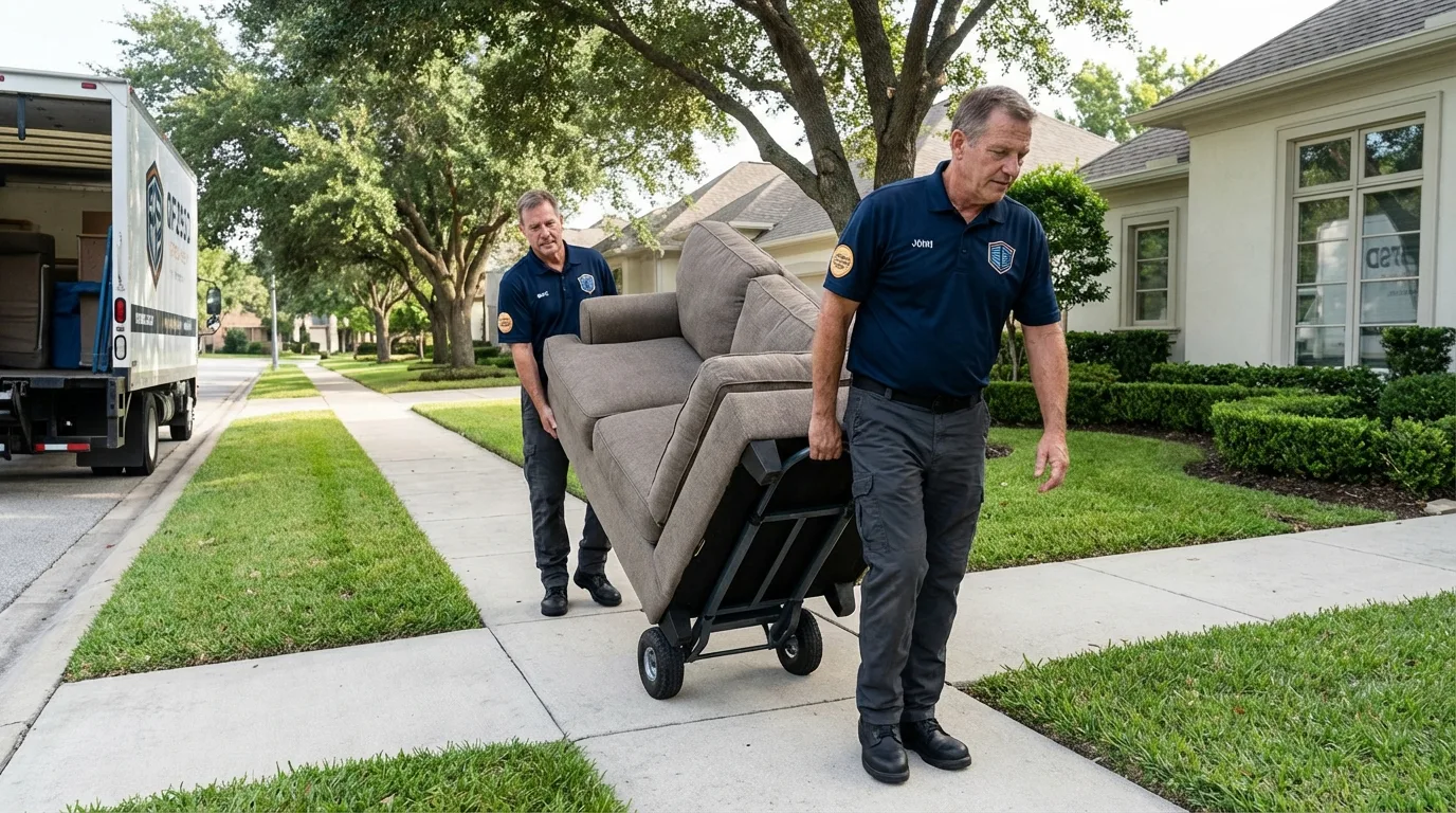 Local residential moving crew loading furniture in Bronxville, NY